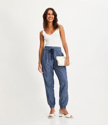 Calça Jogger Jeans com Amarração