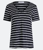 Blusa Listrada em Viscose com Decote V - 2