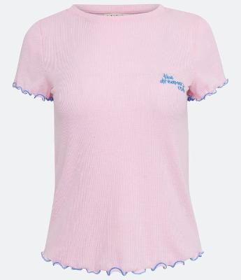 Blusa de Pijama em Ribana com Bordado Lettering no Peito