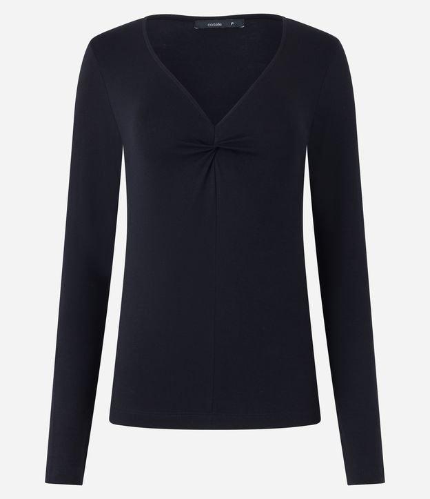 Blusa em Viscose com Decote V Torcido - 1