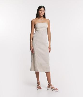 Vestido Longo Tomara Que Caia em Sarja