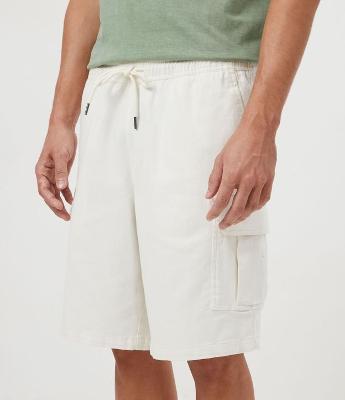 Bermuda em Algodão com Cós Elástico e Bolsos Cargo