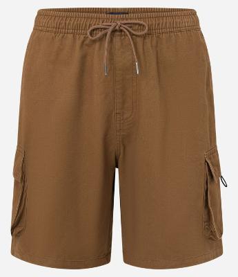 Bermuda em Algodão com Cós Elástico e Bolsos Cargo