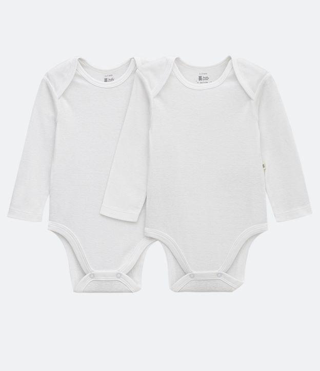Kit 02 Bodies Infantis em Suedine com Manga Longa - Tam RN a 24 meses - 1