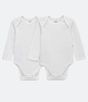Kit 02 Bodies Infantis em Suedine com Manga Longa - Tam RN a 24 meses - 1