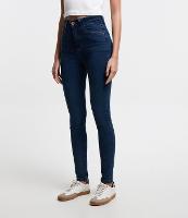 Calça Skinny em Jeans com Cintura Alta