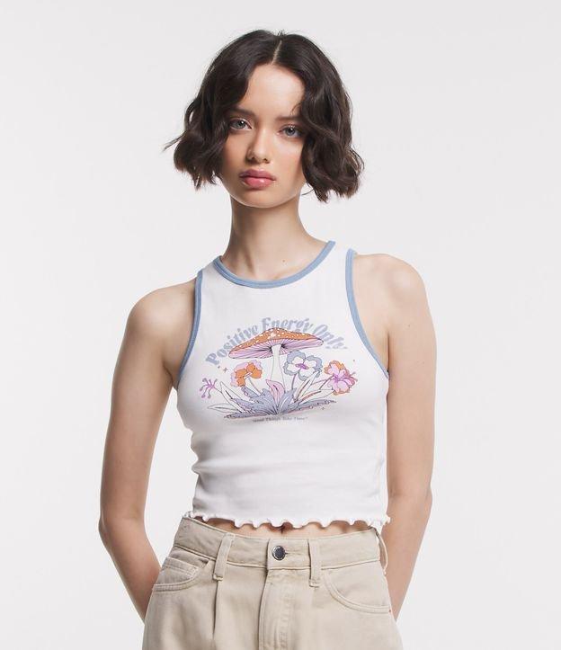 Regata em Ribana com Viés Contrastante e Estampa Positive Energy Only - 1