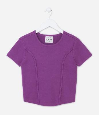 Blusa Cropped Infantil em Viscose - Tam 5 a 14 anos