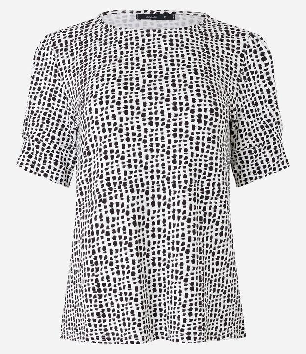 Blusa Manga Curta em Meia Malha com Estampa Geométrica - 2