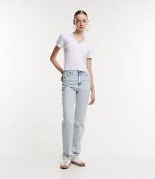 Calça Reta em Jeans Marmorizado - 1