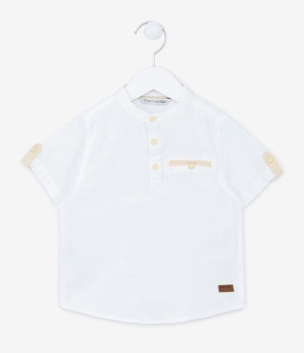 Camisa Bata Infantil Texturizada com Botões - Tam 1 a 4 anos - 1