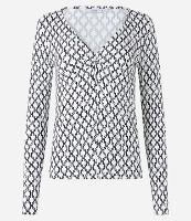 Blusa em Viscolycra com Decote Torcido e Estampa Correntes - 1