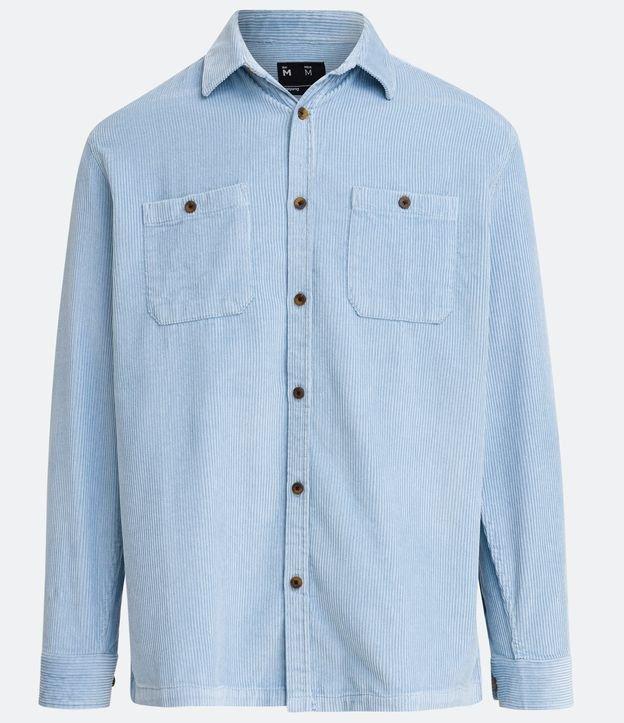 Camisa Comfort em Algodão com Textura Cotelê e Bolsos - 2