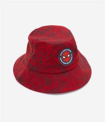 Chápeu Bucket Infantil com teais Estampadas e Patch Homem-Aranha