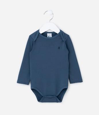 Body Longo Infantil em Malha Térmica - Tam RN a 24 meses