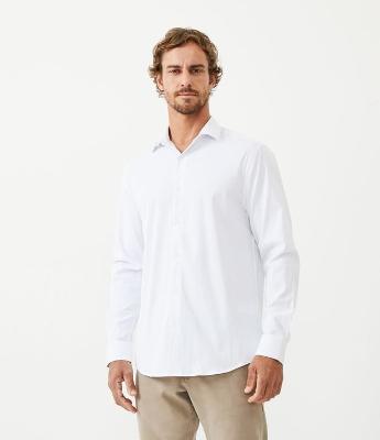 Camisa em Algodão Maquinetado com Manga Longa