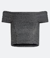 Blusa Cropped Ombro a Ombro em Meia Malha - 2