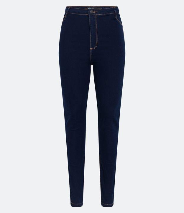 Calça Skinny em Jeans com Pespontos Contrastantes e Cintura Alta - 2