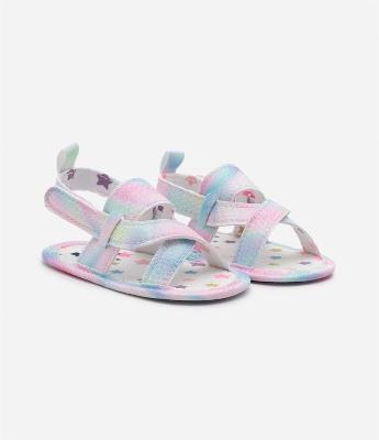 Sandália Infantil Tie Dye com Glitter e Velcro - Tam 0 a 18 Meses