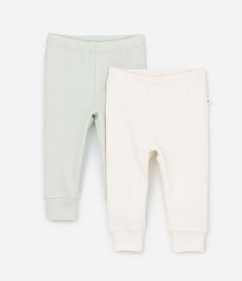 Kit 02 Calças Infantis com Punho Largo- Tam RN a 12 meses