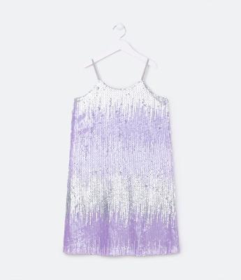 Vestido Infantil com Paetês Degradê - Tam 5 a 14 Anos