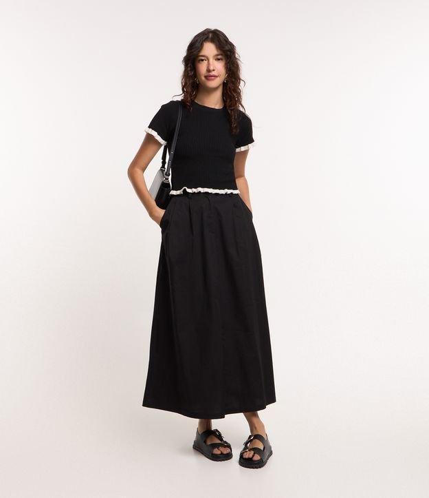 Saia New Midi em Tricoline com Cós Largo - 2