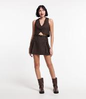 Saia em Alfaiataria Plissada com Pregas e Cintinho - 1