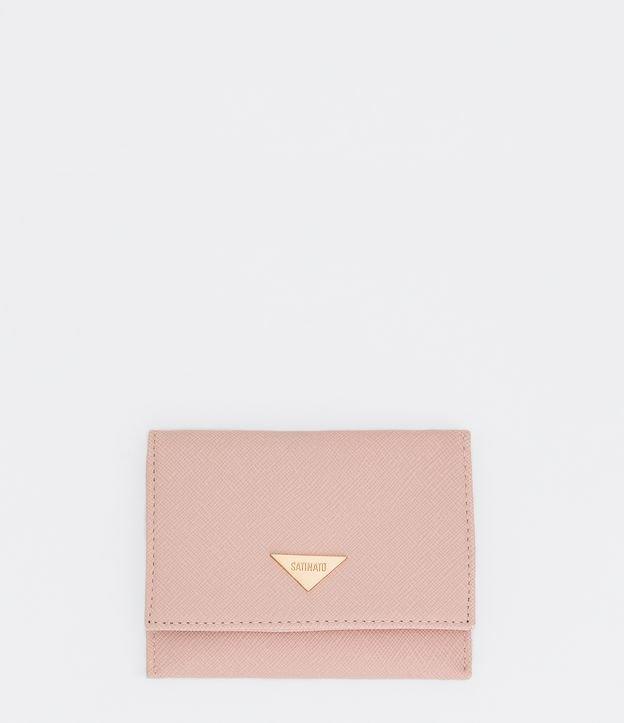 Carteira Pequena Texturizada e Detalhe de Placa em Metal - 1