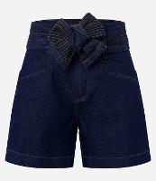 Short Mom em Jeans com Elastano e Cinto Faixa - 3