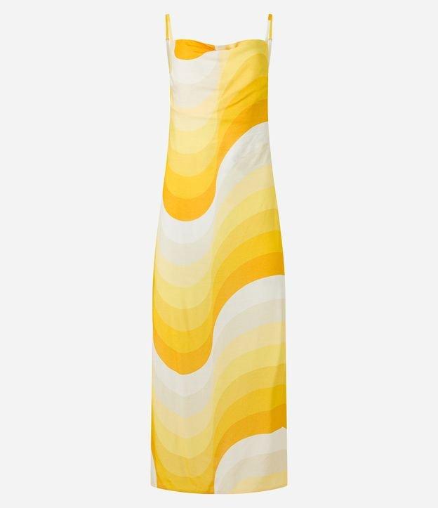 Vestido New Midi em Viscose com Decote Degagê e Estampa Ondas - 2