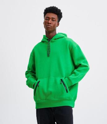 Blusão Relaxed Fechado em Algodão com Capuz e Zíper no Bolso