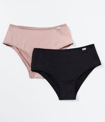 Kit 02 Calcinhas Largas Básicas em Microfibra DelRio