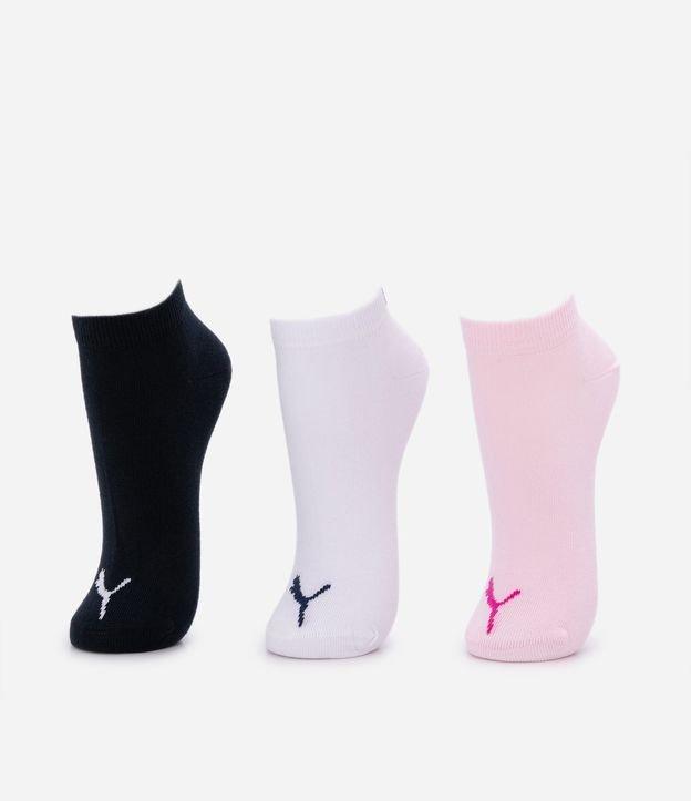 Kit 03 Meias Cano Baixo em Algodão com Estampa da Puma - 1