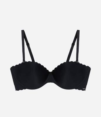 Sutiã sem Alça em Microfibra com Bojo Bolha e Borda Nuvem