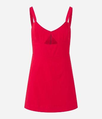 Macaquinho de Alça em Bengaline com Short Saia