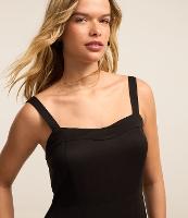 Vestido New Midi em Viscose com Decote Coração e Lastex nas Costas