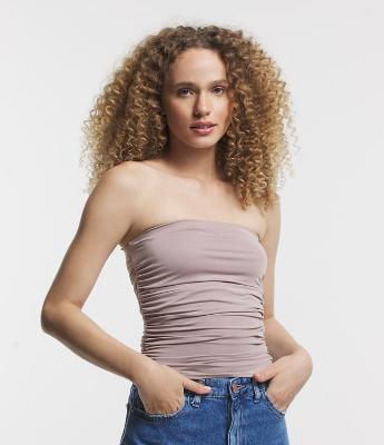 Blusa em Microfibra Tomara que Caia com Franzidos nas Laterais