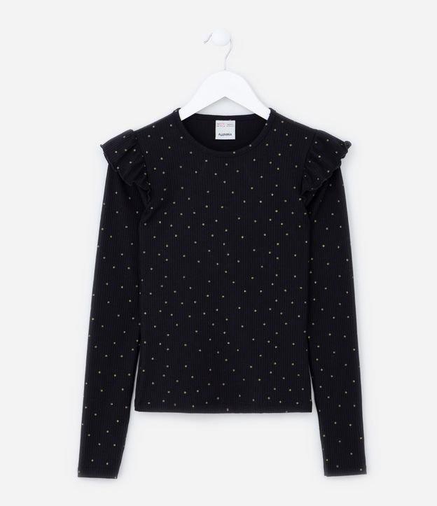 Blusa Infantil Canelada com Babados - Tam 5 A 14 Anos - 1