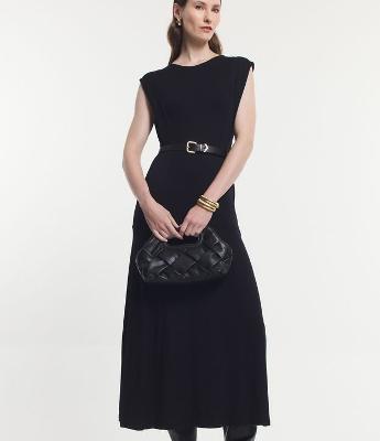 Vestido Midi Muscle Tee em Malha de Viscose com Alça Larga