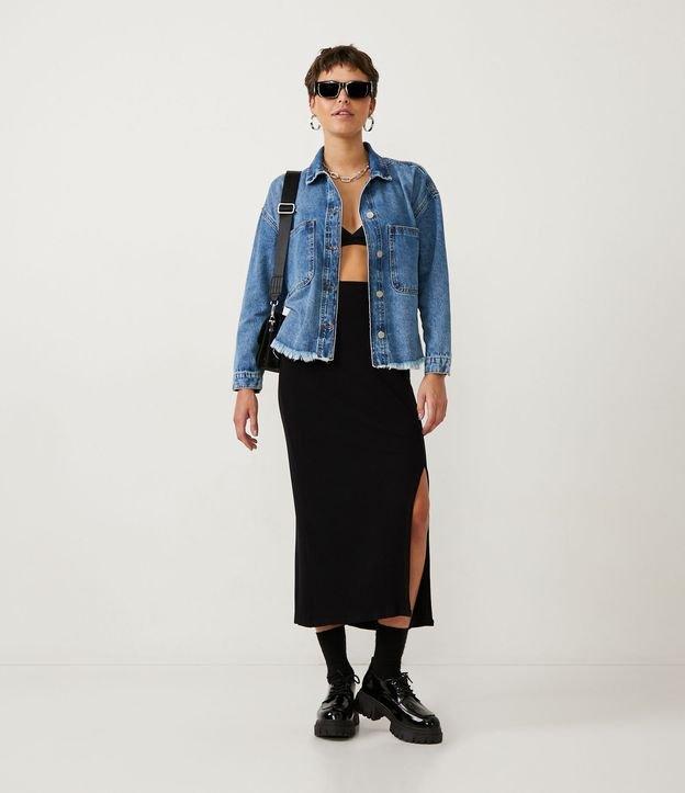 Saia Midi em Ribana com Fenda - 1