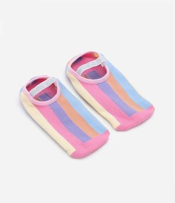 Meia Sapatilha Infantil com Antiderrapante e Estampa Listrada - Tam 19 ao 34