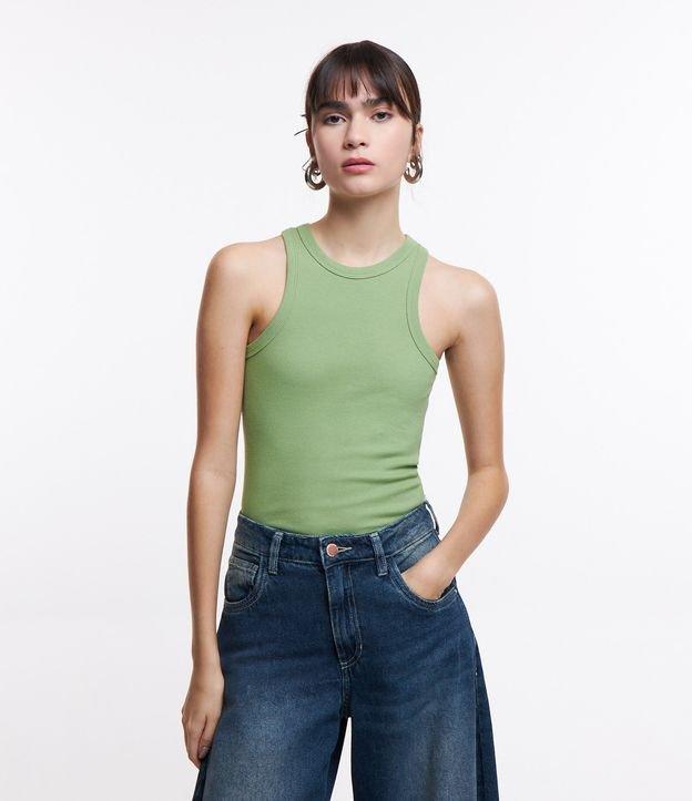 Blusa Regata Básica em Ribana com Leve Textura - 2