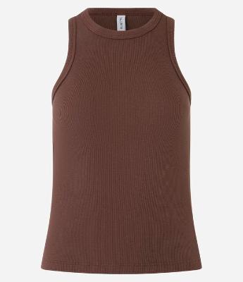 Blusa Regata Básica em Ribana com Leve Textura