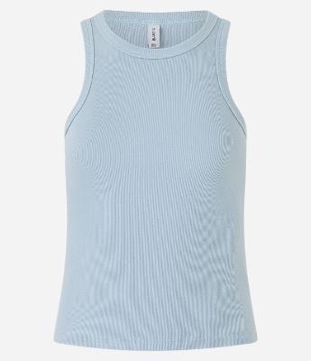 Blusa Regata Básica em Ribana com Leve Textura