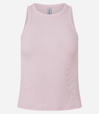 Blusa Regata Básica em Ribana com Leve Textura