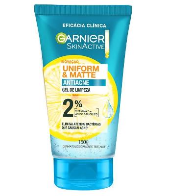 Gel de Limpeza GARNIER Uniform & Matte Antiacne,150g