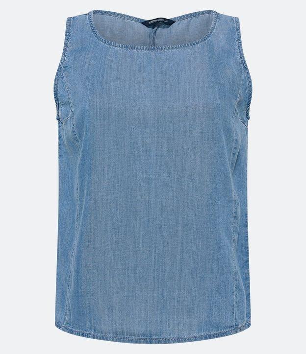 Blusa Sem Manga em Jeans com Decote U - 2