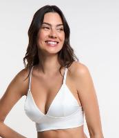 Sutiã Top Alongado Sem Bojo em Tecido Acetinado com Alça Regulável - 2