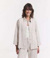 Camisa Manga Longa em Sarja com Colarinho na Gola - 1