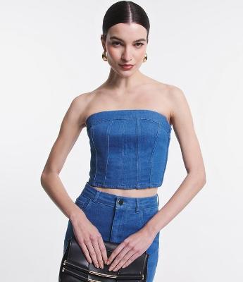 Top Tomara que Caia em Jeans